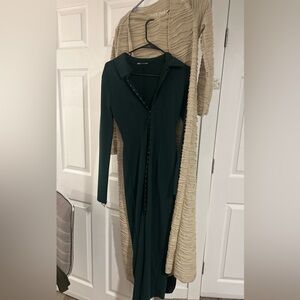 Zara Dark Green Long Sleeve Dress